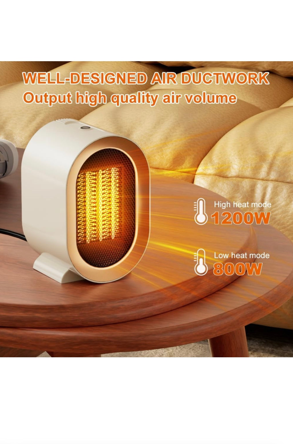 CALEFACTOR DE CERÁMICA PTC PREMIUN de 1200W