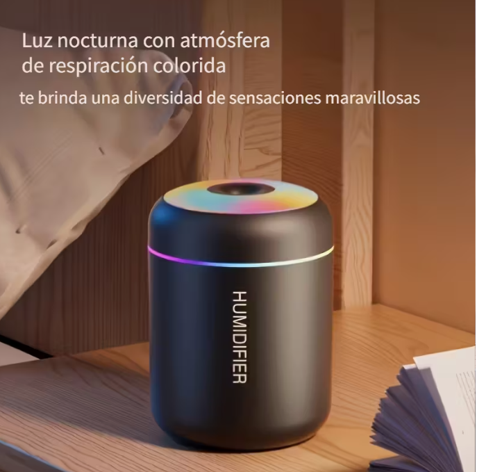 HUMIDIFICADOR LED -NEGRO Y ROSA